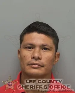 Mugshot of Yader Jose Fonseca Poveda booked in Lee County, Florida on August 24, 2026
