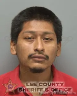 Mugshot of Freddy Paz Jr Godinez booked in Lee County, Florida on August 24, 2026