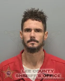 Mugshot of Macon David Edward Stewart booked in Lee County, Florida on August 24, 2026