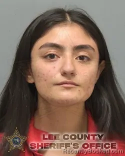 Mugshot of Estefany Martinez-Gonzalez booked in Lee County, Florida on August 24, 2026