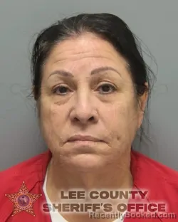 Mugshot of Linda Ann Evenes booked in Lee County, Florida on August 25, 2026