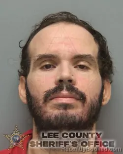 Mugshot of Ryan Oneil Vieira booked in Lee County, Florida on August 27, 2026
