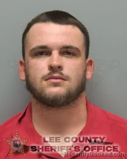 Mugshot of Trey Colin Millican booked in Lee County, Florida on August 27, 2026