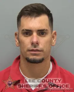 Mugshot of Delvis Ruiz Jordan booked in Lee County, Florida on August 27, 2026