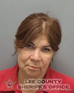 Mugshot of Maria Dolores Nunez Cruz booked in Lee County, Florida on August 27, 2026