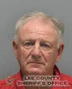 Mugshot of Pete Douglas Ackerson booked in Lee County, Florida on August 28, 2026