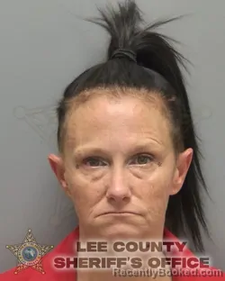 Mugshot of Holly Marie Shrader booked in Lee County, Florida on August 28, 2026