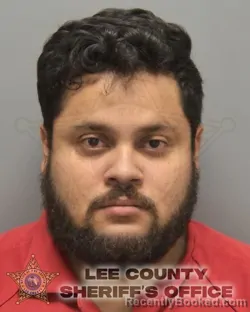 Mugshot of Chrsistopher Emanuel Castano Lopez booked in Lee County, Florida on August 29, 2026
