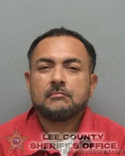 Mugshot of Nestor Guerra booked in Lee County, Florida on August 29, 2026