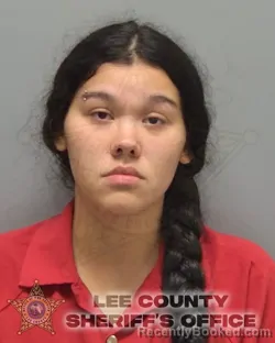 Mugshot of Tianna Jovan Thompson booked in Lee County, Florida on August 29, 2026