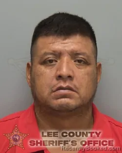 Mugshot of Javier Vidal Casimiro booked in Lee County, Florida on August 29, 2026
