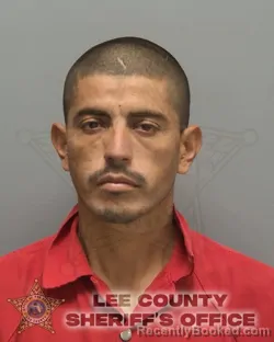 Mugshot of Carlos Alberto Flores Trujillo booked in Lee County, Florida on August 31, 2026