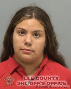 Mugshot of Sarah Esther Cruz Castillo booked in Lee County, Florida on September 12, 2026