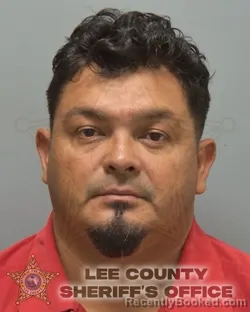 Mugshot of Douglas Geovanni Rodriguez Rivera booked in Lee County, Florida on September 13, 2026