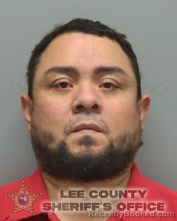 Mugshot of Angel Jeovanny Diaz Moreira booked in Lee County, Florida on September 25, 2026