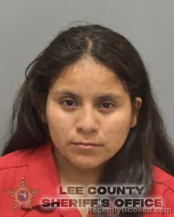 Mugshot of Aura Aracely Juan Alonzo booked in Lee County, Florida on September 28, 2026