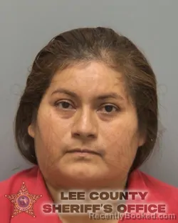 Mugshot of Manuela Sebastian De Jesus booked in Lee County, Florida on September 29, 2026