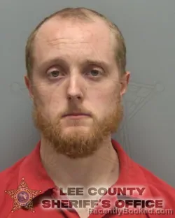 Mugshot of Justin Caleb Merrifield booked in Lee County, Florida on October 3, 2026