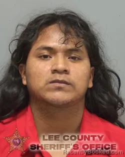 Mugshot of Raul Ismael Oxlaj Meregildo booked in Lee County, Florida on October 4, 2026