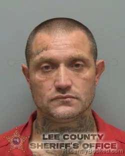 Mugshot of Thomas Andrew Rivera booked in Lee County, Florida on October 8, 2026