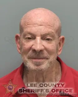 Mugshot of Dennis Herman Finnearty booked in Lee County, Florida on October 8, 2026