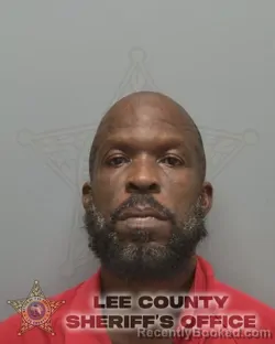 Mugshot of Aron Dwayne Brown booked in Lee County, Florida on October 9, 2026