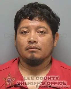 Mugshot of Genri Mauricio Mendoza Cobon booked in Lee County, Florida on October 10, 2026