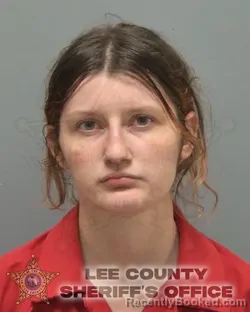 Mugshot of Poet Rain Holmes booked in Lee County, Florida on October 11, 2026