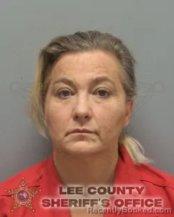 Mugshot of April Lynn White booked in Lee County, Florida on October 13, 2026