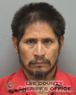 Mugshot of Sergio David Ajanel Hernandez booked in Lee County, Florida on October 13, 2026