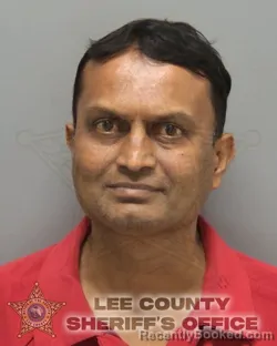 Mugshot of Nikunjkumar R Patel booked in Lee County, Florida on October 14, 2026
