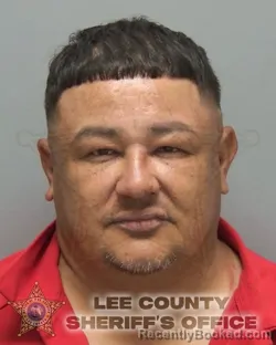 Mugshot of Alonso Trejo Reyes booked in Lee County, Florida on October 14, 2026