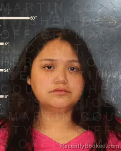 Mugshot of MALIYAH GARCIA booked in Martin County, Texas on April 10, 2026