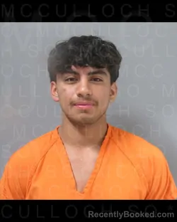 Mugshot of ETHAN XAVIER BERNAL booked in McCulloch County, Texas on July 30, 2026