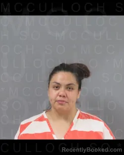 Mugshot of Kimberly Rebecca Mendez booked in McCulloch County, Texas on August 20, 2026