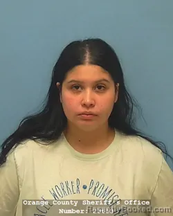 Mugshot of VALERIA MARROQUIN booked in Orange County, Texas on July 21, 2026