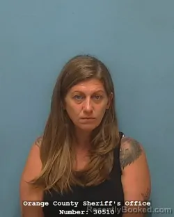 Mugshot of Sarah Louise Bramblett booked in Orange County, Texas on August 21, 2026