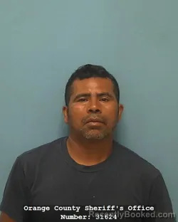 Mugshot of Manuel Lopez-Marin booked in Orange County, Texas on August 17, 2026