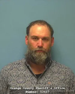 Mugshot of Justin Boyd Tate booked in Orange County, Texas on August 31, 2026
