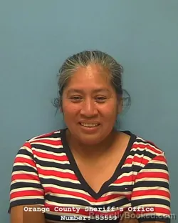 Mugshot of Otilia Acevedo-Mateos booked in Orange County, Texas on August 17, 2026
