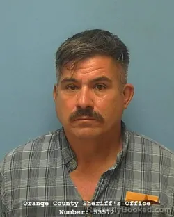 Mugshot of Mario Villa booked in Orange County, Texas on August 19, 2026