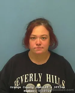 Mugshot of AMBER SHAYE LORENZ booked in Orange County, Texas on August 3, 2026