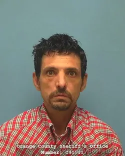 Mugshot of Steve Nelson Meza booked in Orange County, Texas on September 14, 2026