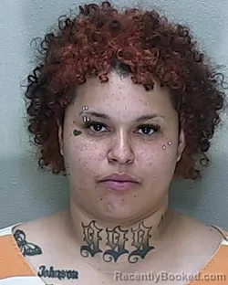 Mugshot of Aubrey Elizabeth Marie Johnson booked in Marion County, Florida on August 6, 2026