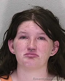Mugshot of Ciara Grace Strickland booked in Marion County, Florida on October 6, 2026