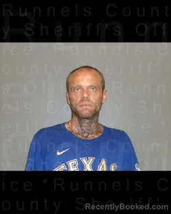 Mugshot of ZACHARY FELTON WALL booked in Runnels County, Texas on June 24, 2026