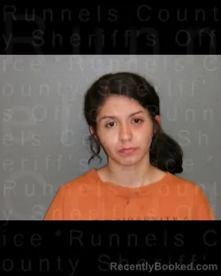 Mugshot of Alexandra Janell Estrada booked in Runnels County, Texas on August 8, 2026