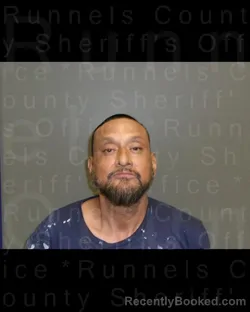 Mugshot of Eloy Martinez Mayorga booked in Runnels County, Texas on August 26, 2026