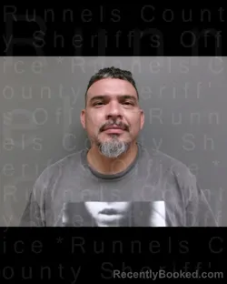 Mugshot of Estevan Rodriguez booked in Runnels County, Texas on September 12, 2026