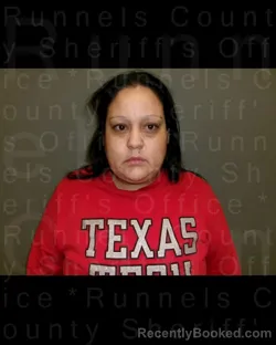 Mugshot of Laura Ann Hernandez booked in Runnels County, Texas on October 20, 2026